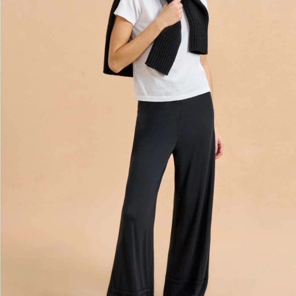 La Ligne Black Seb Wide Leg Pants with Elegant Silhouette